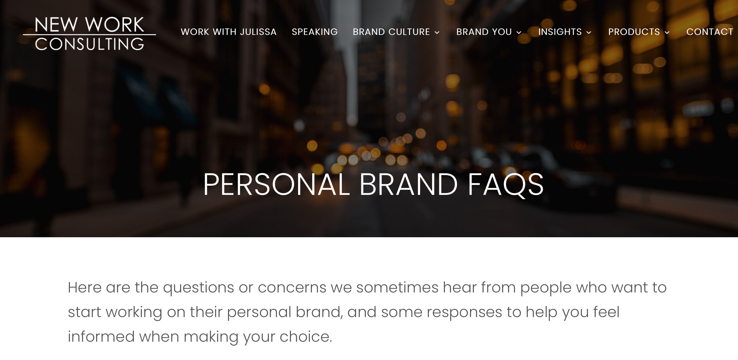 Personal Branding FAQs | New Work Consulting